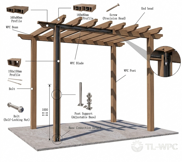 tl wpc square pergola columns tl wpc square pergola columns